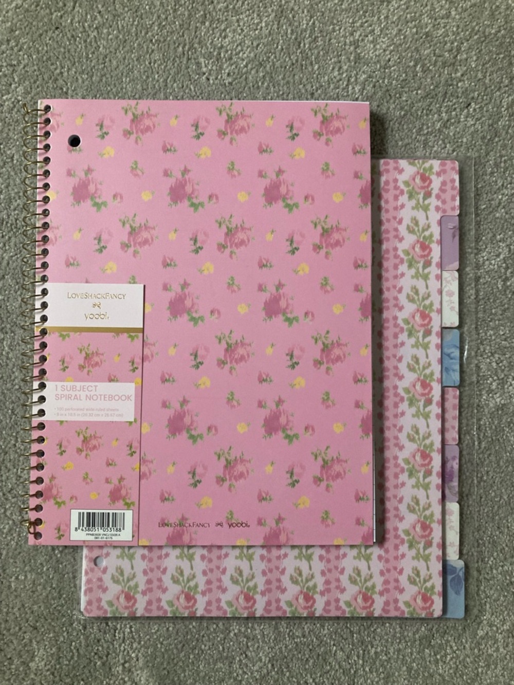 IN-HAND | LoveShackFancy x Target Yoobi Spiral Notebook & Set of 8 Dividers